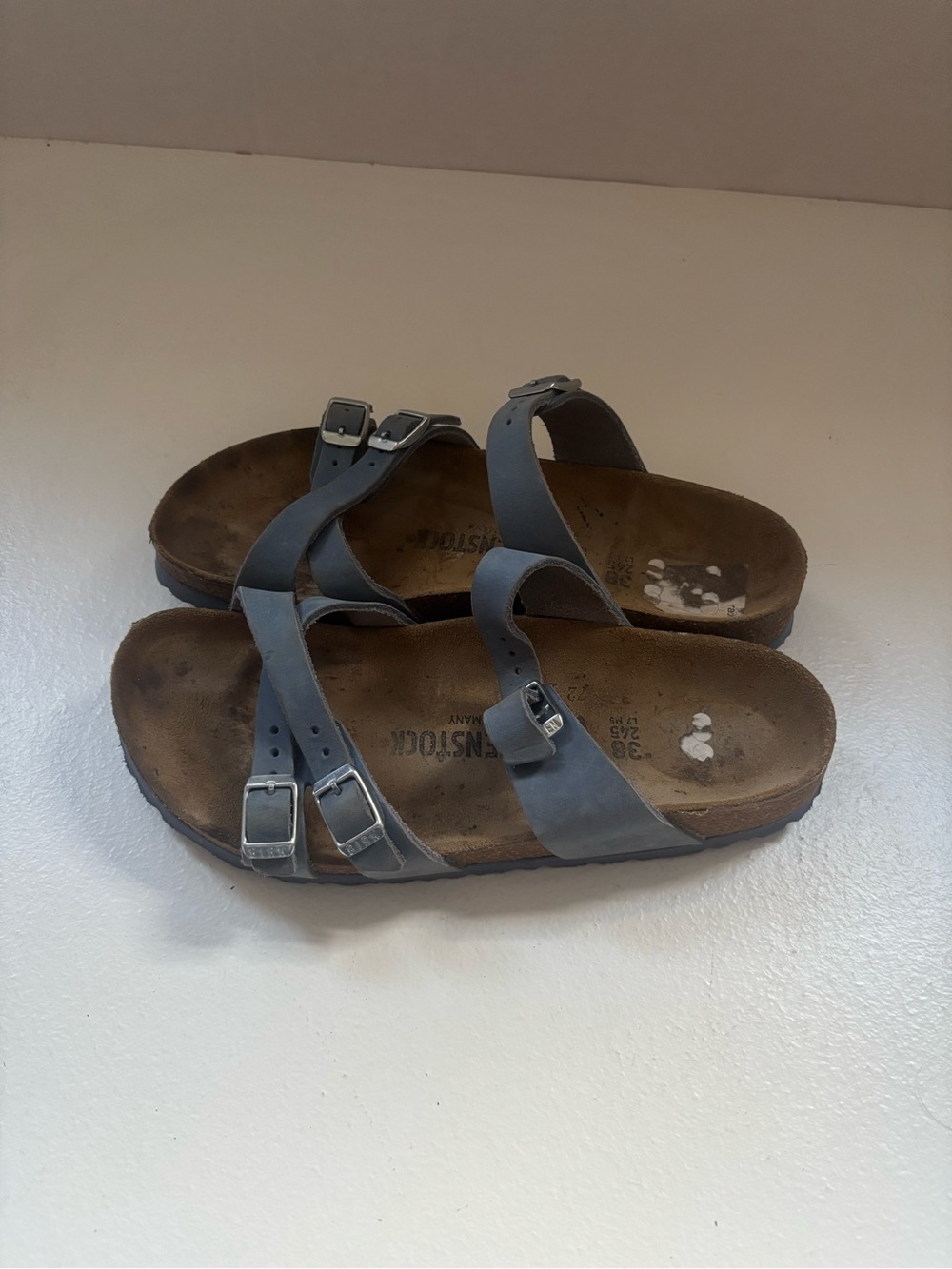 Birkenstock Women’s Franca Leather Sandals - Dusty Blue 38 L7 - Picture 3 of 8